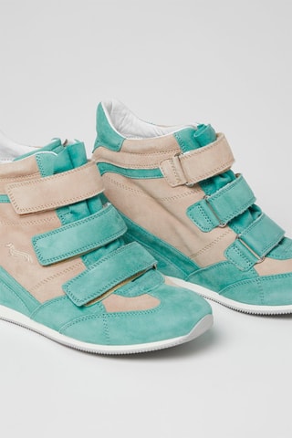 Nubuck Wedge Sneakers Turquoise - Harmont & Blaine