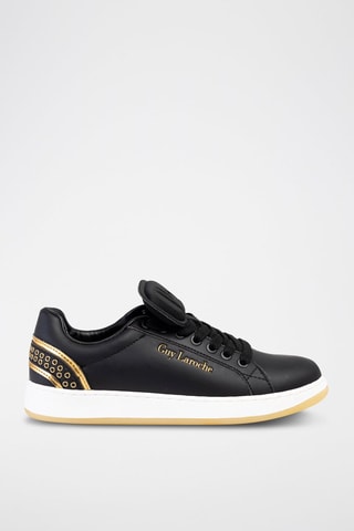 Sapatilhas de couro Preto e dourado