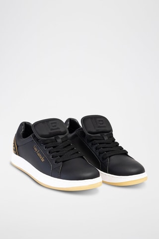 Sapatilhas de couro Preto e dourado