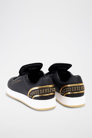 Sapatilhas de couro Preto e dourado