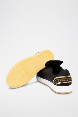 Sapatilhas de couro Preto e dourado