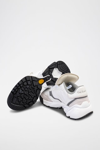 Leren Sneakers Wit en Crèmekleurig