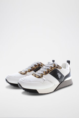 Sneakers met Sleehak Frida Wit en Bruin