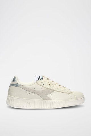 Baskets en cuir Game Step Premium Tumbled - Blanc et gris