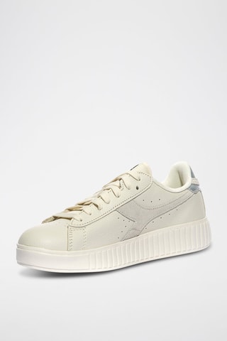 Baskets en cuir Game Step Premium Tumbled - Blanc et gris