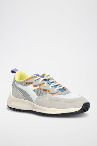 Leren Sneakers Jolly Suede Mesh - Grijs en Wit