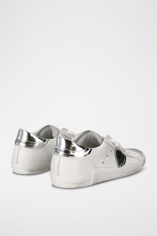 Leren Sneakers - Zilverkleurig en Wit