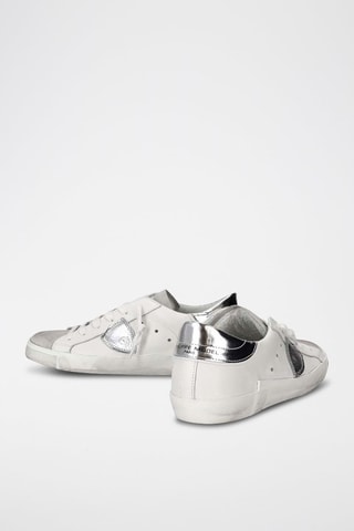 Leren Sneakers - Zilverkleurig en Wit