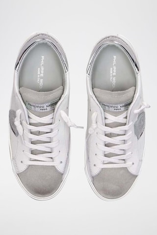 Leren Sneakers - Zilverkleurig en Wit