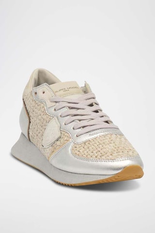 Sneakers - Beige en Zilverkleurig