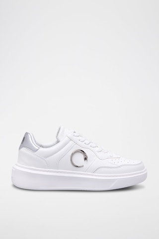 Baskets en cuir - Blanc et argenté