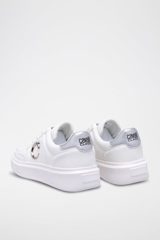 Baskets en cuir - Blanc et argenté