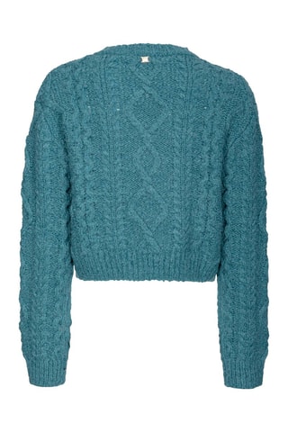 Wollen en Alpacawollen Vest - Turquoise