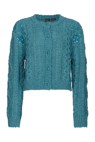 Wollen en Alpacawollen Vest - Turquoise