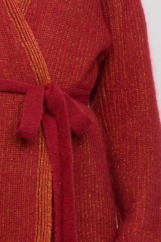 Lang Mohair en Wollen Vest - Bordeauxrood