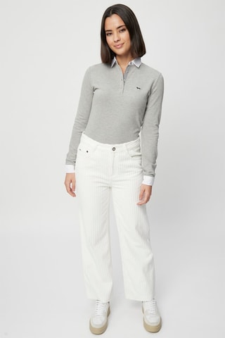 Pantalon wide legs en velours côtelé - Blanc  - Harmont & Blaine