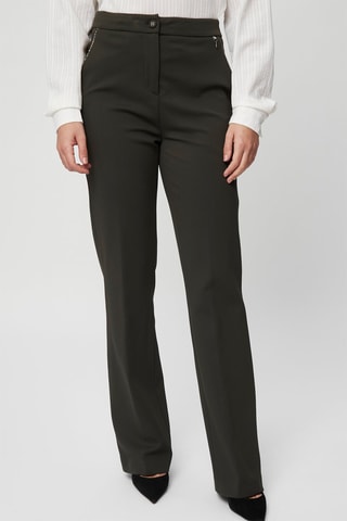 Pantalon droit taille haute - Vert olive  - Harmont & Blaine
