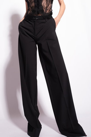 Pantalon wide legs en laine - Noir