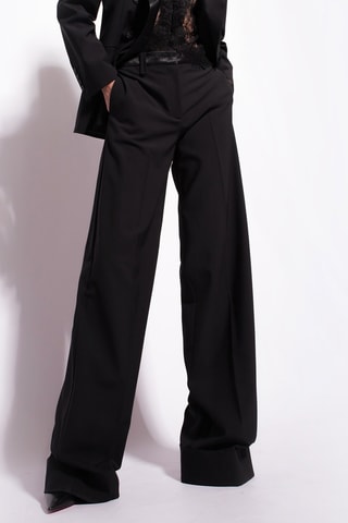 Pantalon wide legs en laine - Noir
