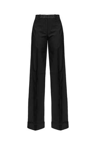Pantalon wide legs en laine - Noir