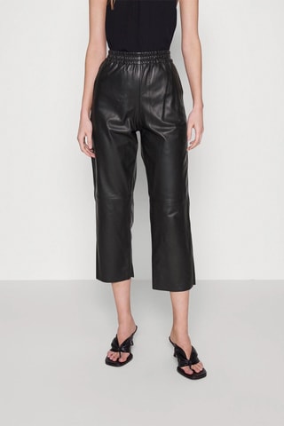 Pantalon en cuir d'agneau - Noir