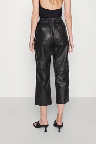 Pantalon en cuir d'agneau - Noir