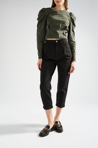 Pantalon carotte 7/8 - Noir