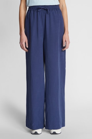 Pantalon flare en lin Bleu nuit