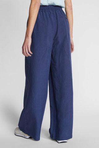 Pantalon flare en lin Bleu nuit