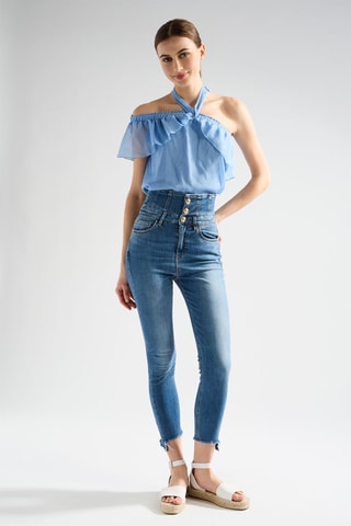 Jeans Skinny Hoge Taille - Blauw