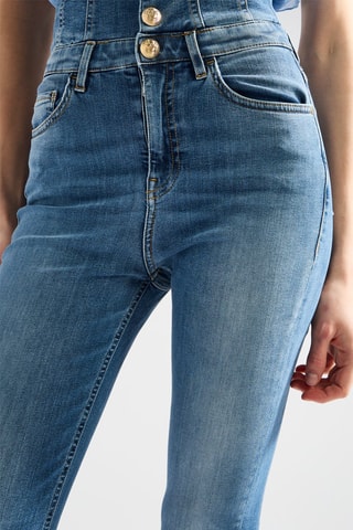 Jeans Skinny Hoge Taille - Blauw