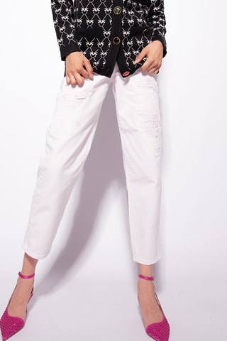 Jean mom - Blanc