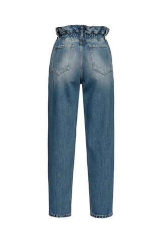 Jean mom taille haute - Bleu