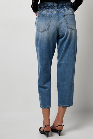 Jean mom 7/8 taille haute - Bleu marine