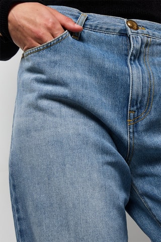 Jean mom 7/8 taille haute - Bleu marine