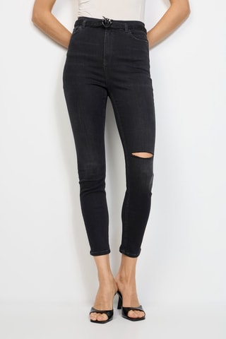 Jean skinny 7/8 taille haute - Noir