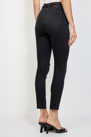 Jean skinny 7/8 taille haute - Noir