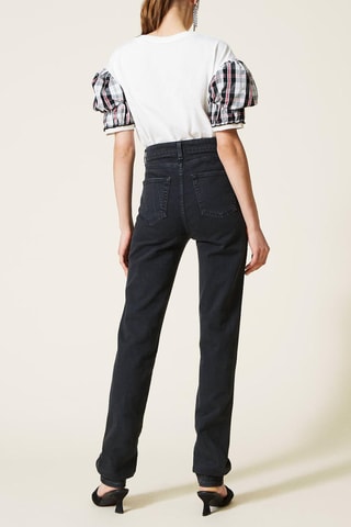 Jeans Recht Model Hoge Taille Zwart