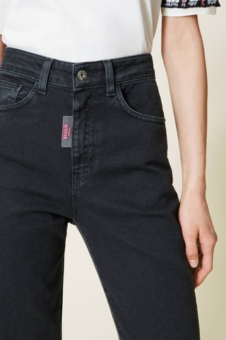 Jeans Recht Model Hoge Taille Zwart