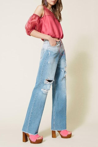 Jeans Wide Legs Lichtblauw