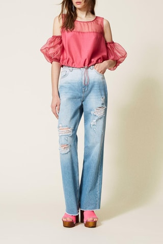 Jeans Wide Legs Lichtblauw