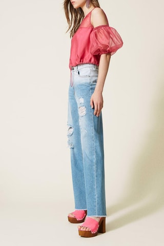 Jeans Wide Legs Lichtblauw