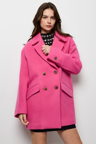 Scheerwollen Jas Roze