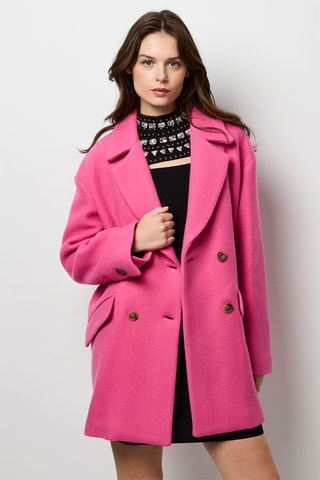 Scheerwollen Jas Roze