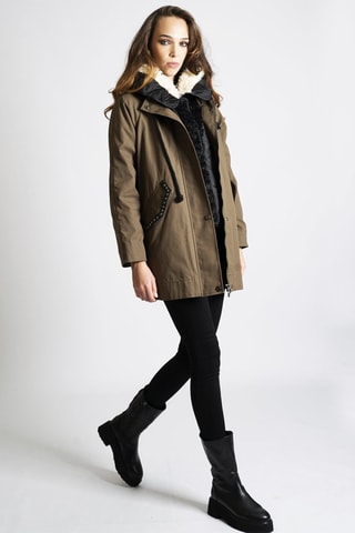 2-in-1 Parka - Kaki en Zwart