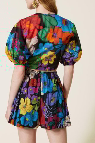 Crop top Preto e verde