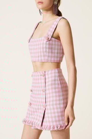 Crop top Rosa-maquilhagem