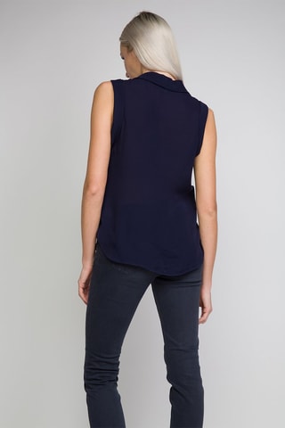 Top en soie - Bleu marine - Emporio Armani