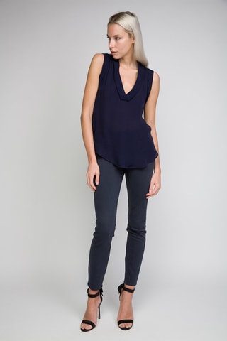 Top en soie - Bleu marine - Emporio Armani