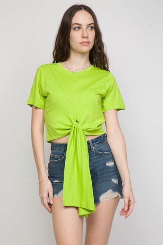 Crop top atado Aludra - Verde-lima